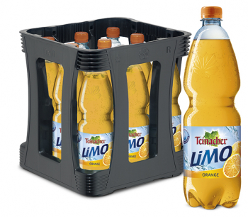 Teinacher Limo Orange 9 x 1,0 Liter (PET/Mehrweg)